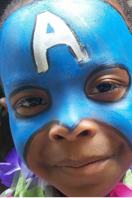 Captain America Face Painting